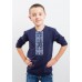 Embroidered t-shirt with long sleeves "Labyrinth" blue/navy